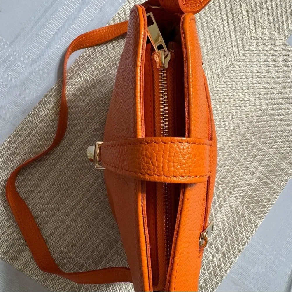 TANO Orange Italian Leather Crossbody Bag - Picture 5 of 15